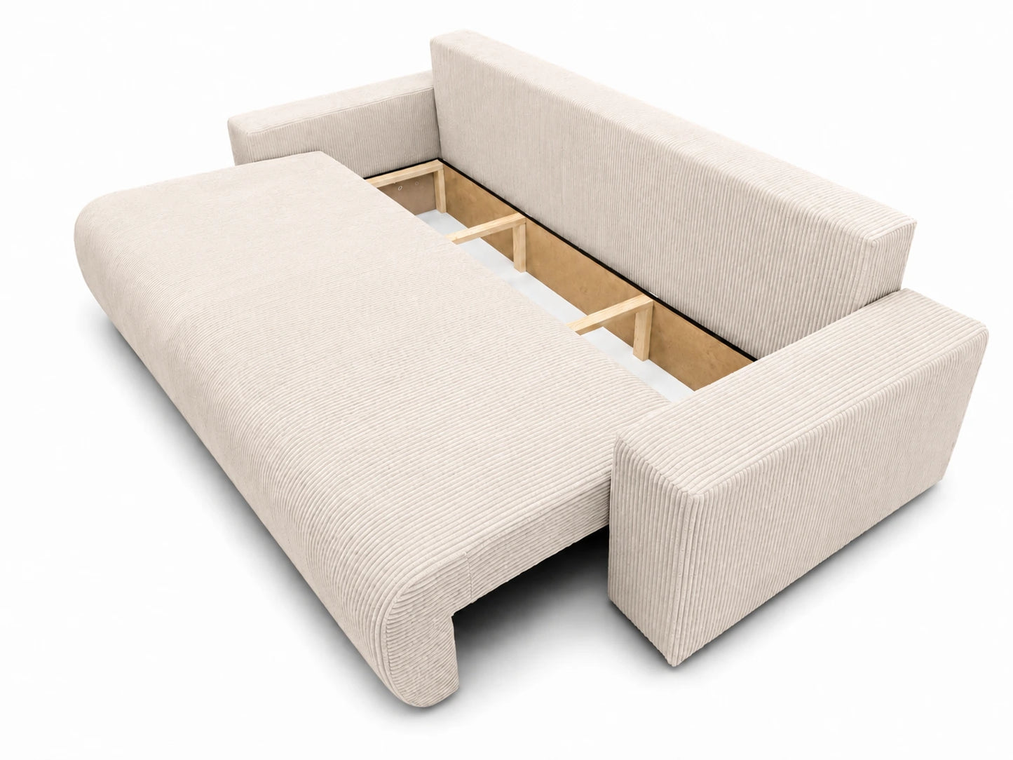 Sofa Nola – nowoczesna sofa rozkładana 3-osobowa, tkanina sztruksowa Poso