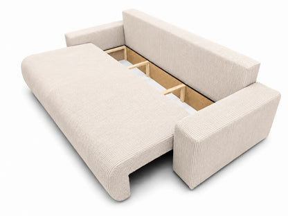 Sofa Nola – nowoczesna sofa rozkładana 3-osobowa, tkanina sztruksowa Poso