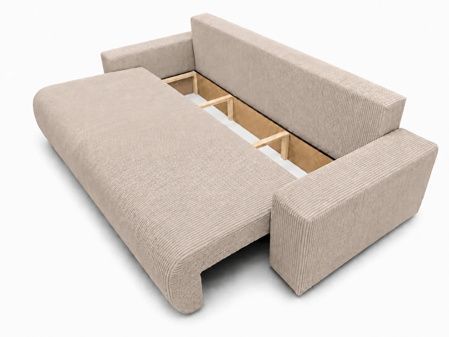 Sofa Nola – nowoczesna sofa rozkładana 3-osobowa, tkanina sztruksowa Poso