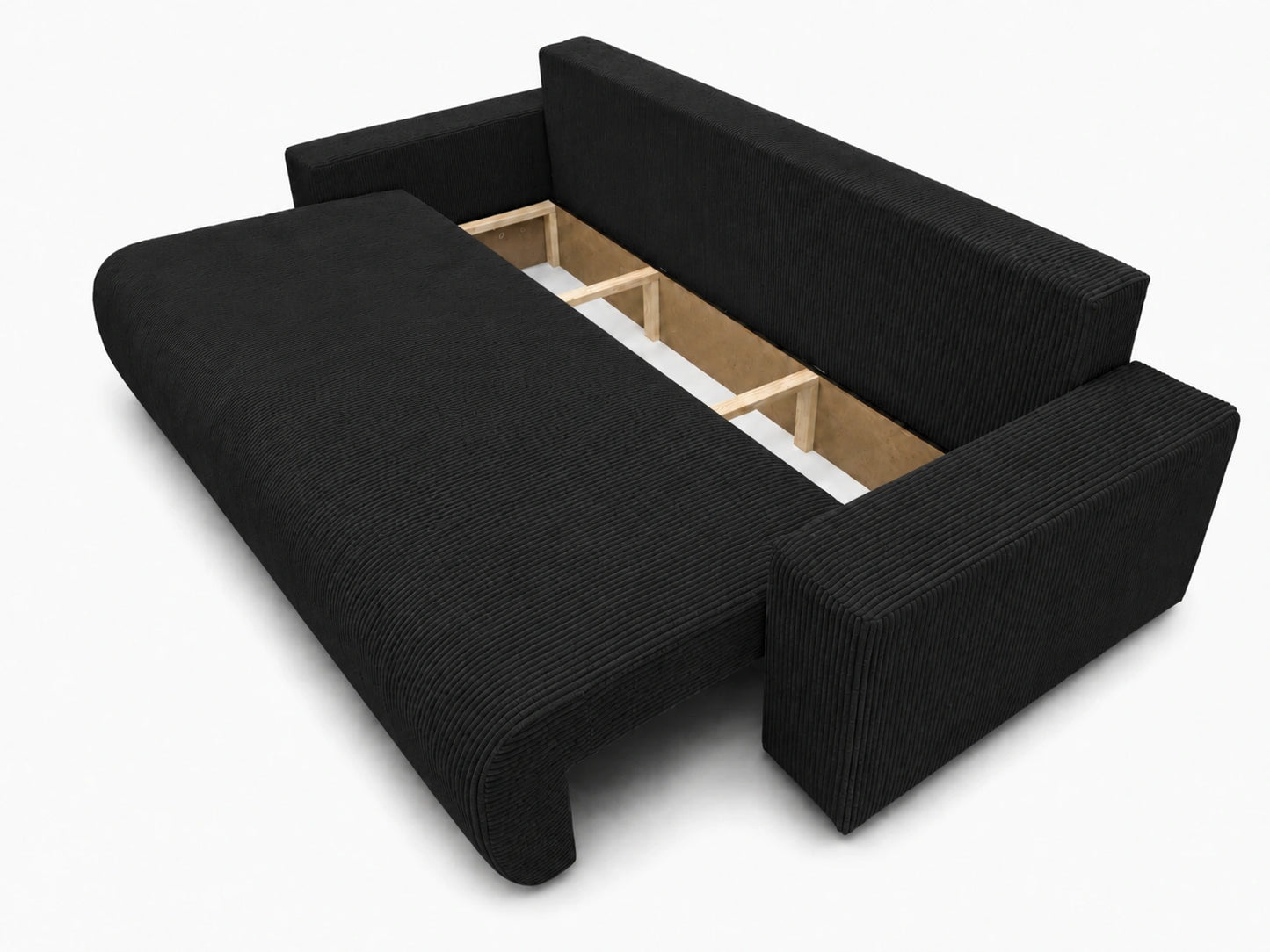 Sofa Nola – nowoczesna sofa rozkładana 3-osobowa, tkanina sztruksowa Poso