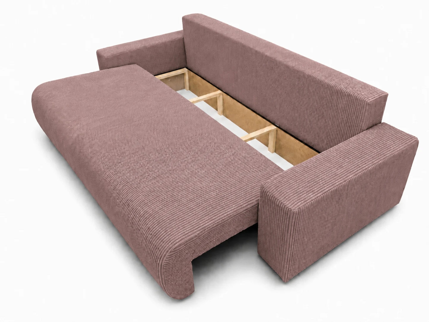 Sofa Nola – nowoczesna sofa rozkładana 3-osobowa, tkanina sztruksowa Poso