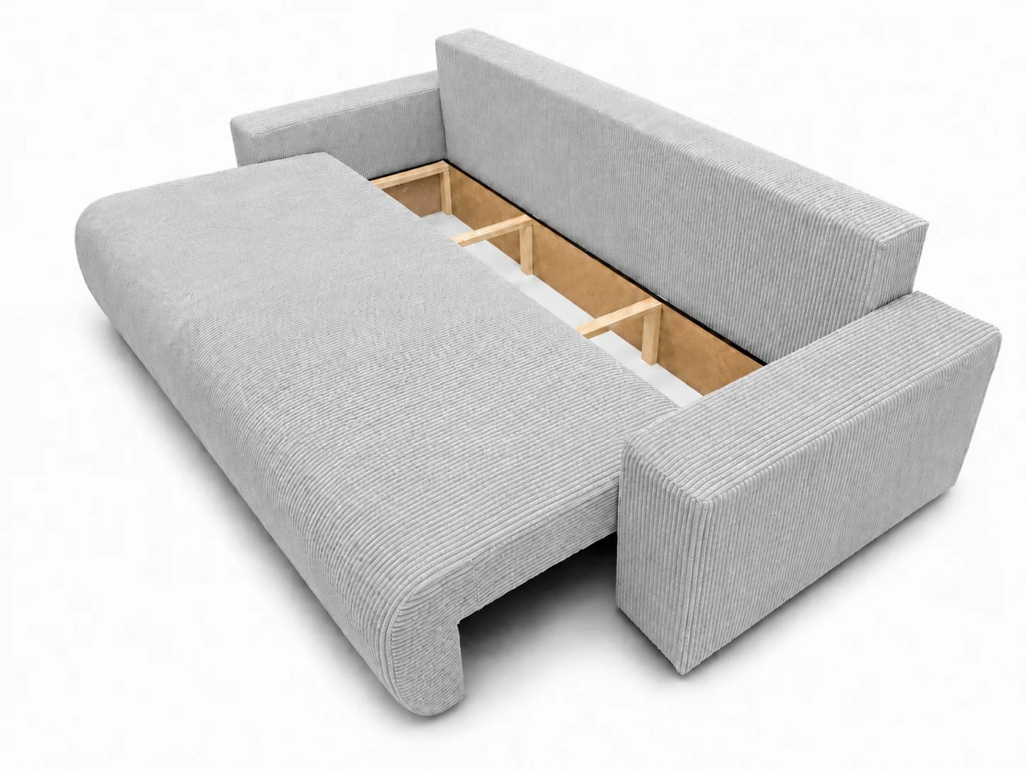 Sofa Nola – nowoczesna sofa rozkładana 3-osobowa, tkanina sztruksowa Poso