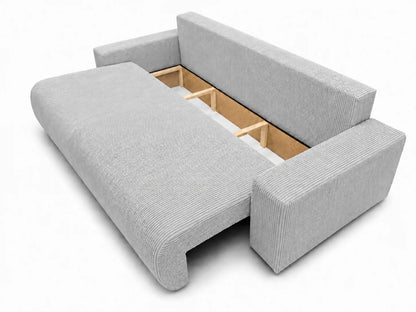 Sofa Nola – nowoczesna sofa rozkładana 3-osobowa, tkanina sztruksowa Poso