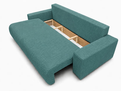 Sofa Nola – nowoczesna sofa rozkładana 3-osobowa, tkanina sztruksowa Poso