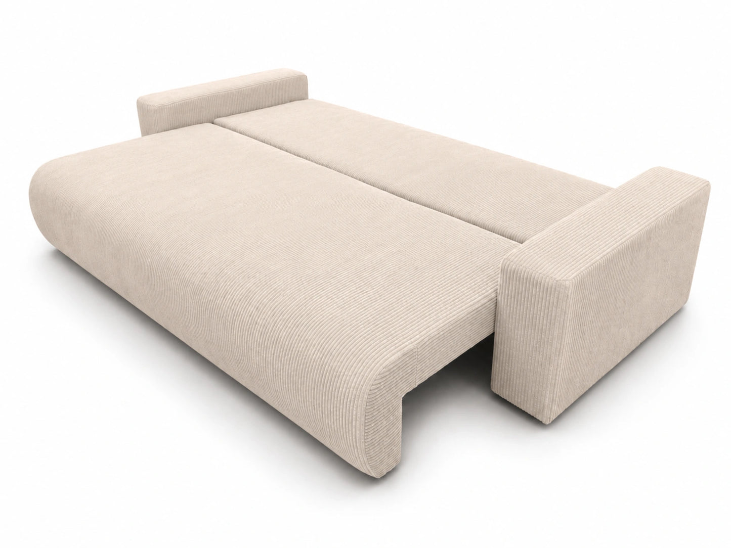 Sofa Nola – nowoczesna sofa rozkładana 3-osobowa, tkanina sztruksowa Poso