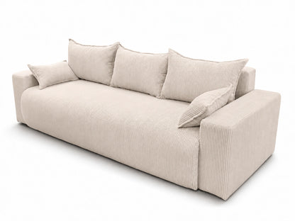 Sofa Nola – nowoczesna sofa rozkładana 3-osobowa, tkanina sztruksowa Poso