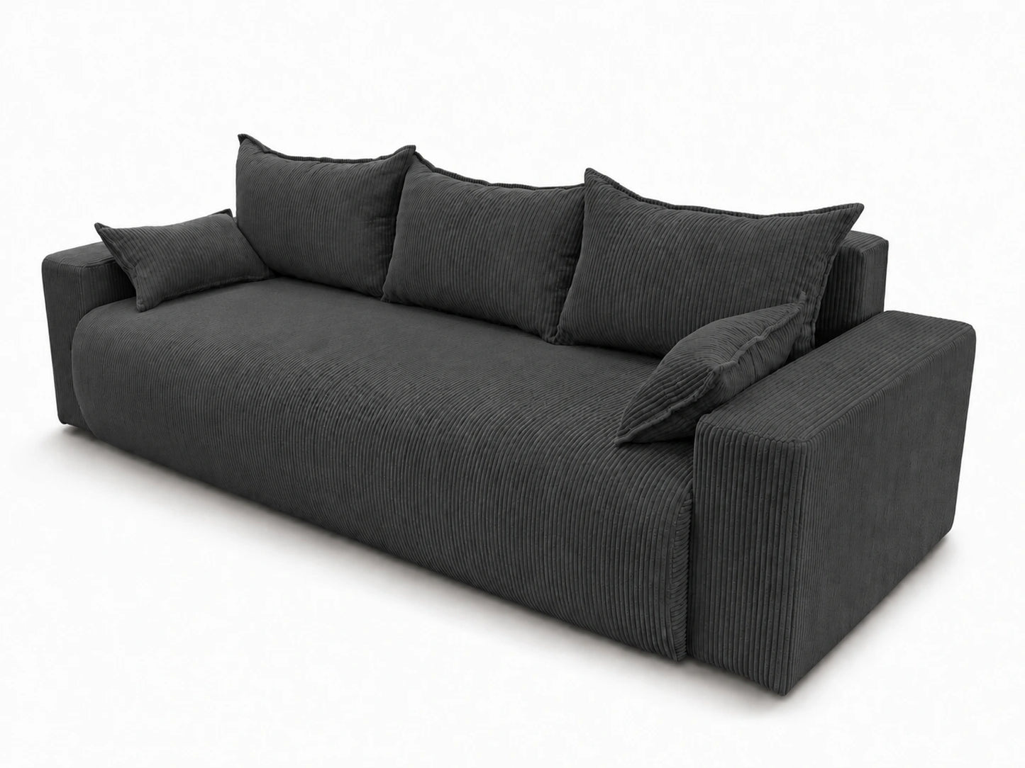 Sofa Nola – nowoczesna sofa rozkładana 3-osobowa, tkanina sztruksowa Poso