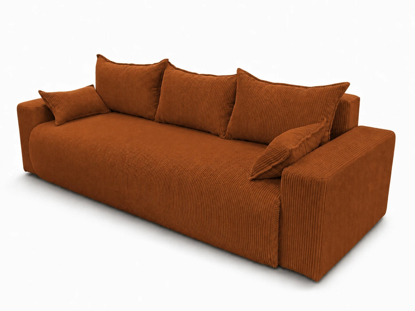 Sofa Nola – nowoczesna sofa rozkładana 3-osobowa, tkanina sztruksowa Poso