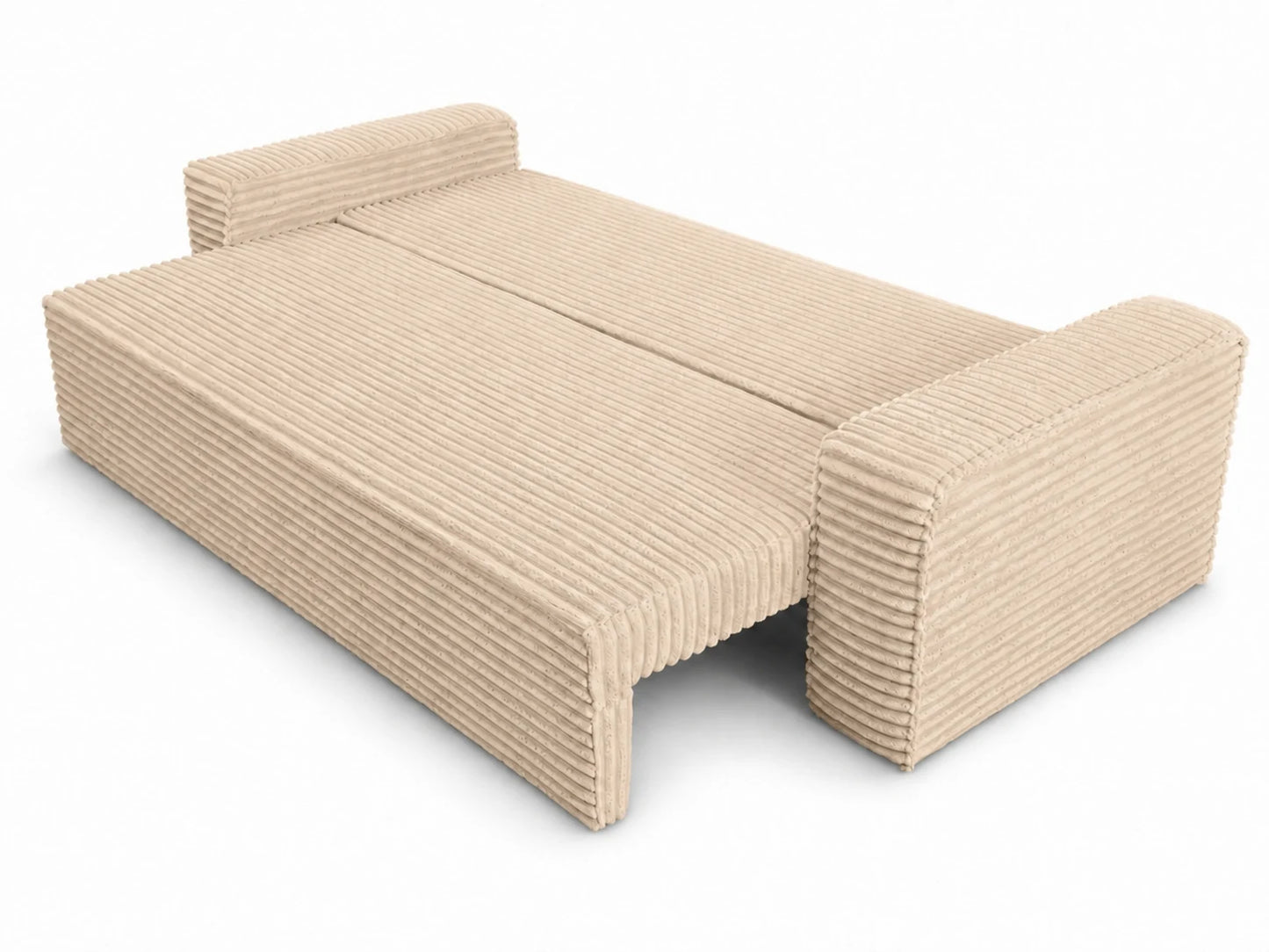 Sofa RENA 3-osobowa wolnostojąca – Sztruksowa, pojemnik, funkcja spania