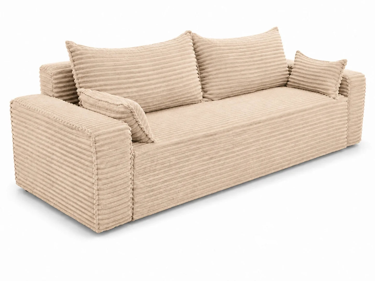Sofa RENA 3-osobowa wolnostojąca – Sztruksowa, pojemnik, funkcja spania
