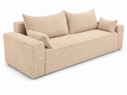 Sofa RENA 3-osobowa wolnostojąca – Sztruksowa, pojemnik, funkcja spania