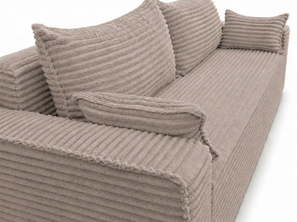 Sofa RENA 3-osobowa wolnostojąca – Sztruksowa, pojemnik, funkcja spania