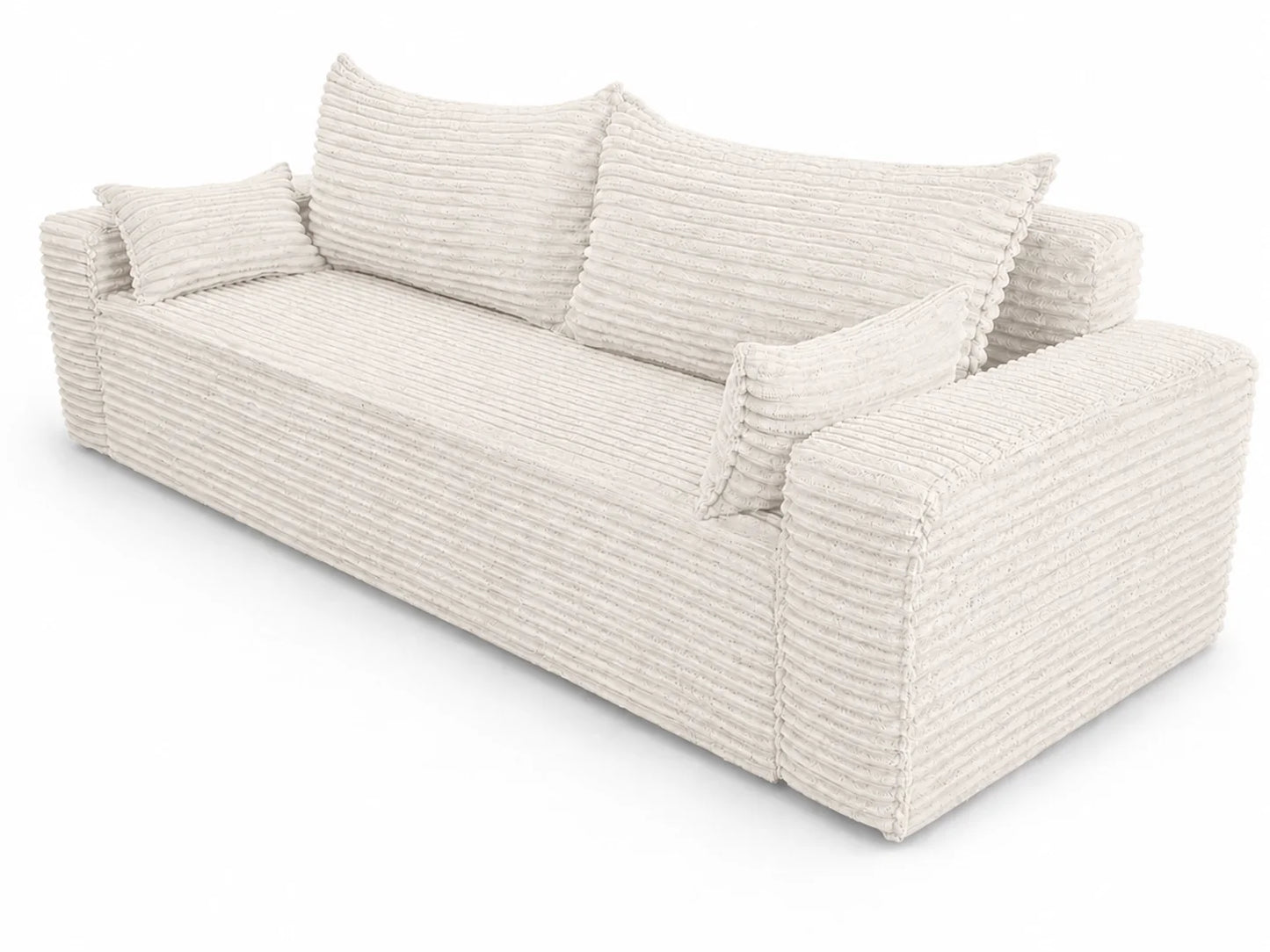 Sofa RENA 3-osobowa wolnostojąca – Sztruksowa, pojemnik, funkcja spania