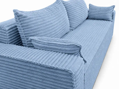 Sofa RENA 3-osobowa wolnostojąca – Sztruksowa, pojemnik, funkcja spania