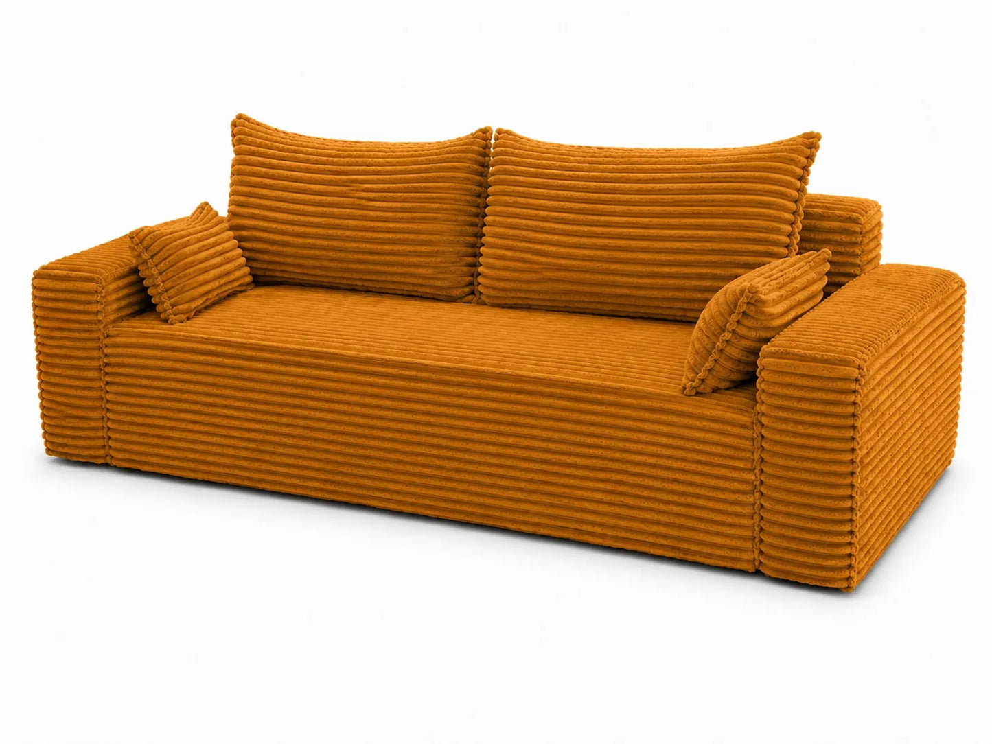 Sofa RENA 3-osobowa wolnostojąca – Sztruksowa, pojemnik, funkcja spania