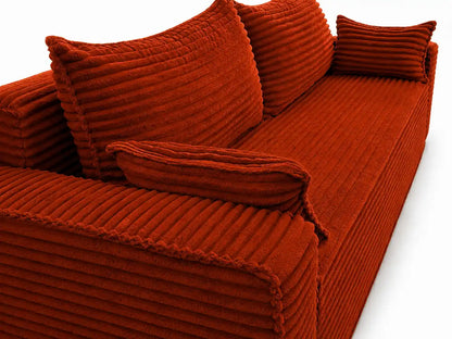 Sofa RENA 3-osobowa wolnostojąca – Sztruksowa, pojemnik, funkcja spania